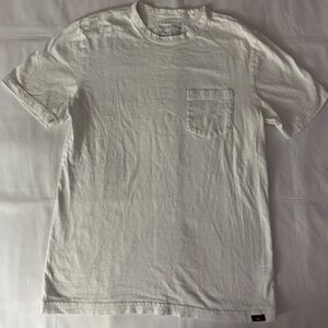 Faherty Sunwashed Short Sleeve White Pocket T-Shirt - 100% Organic Cotton